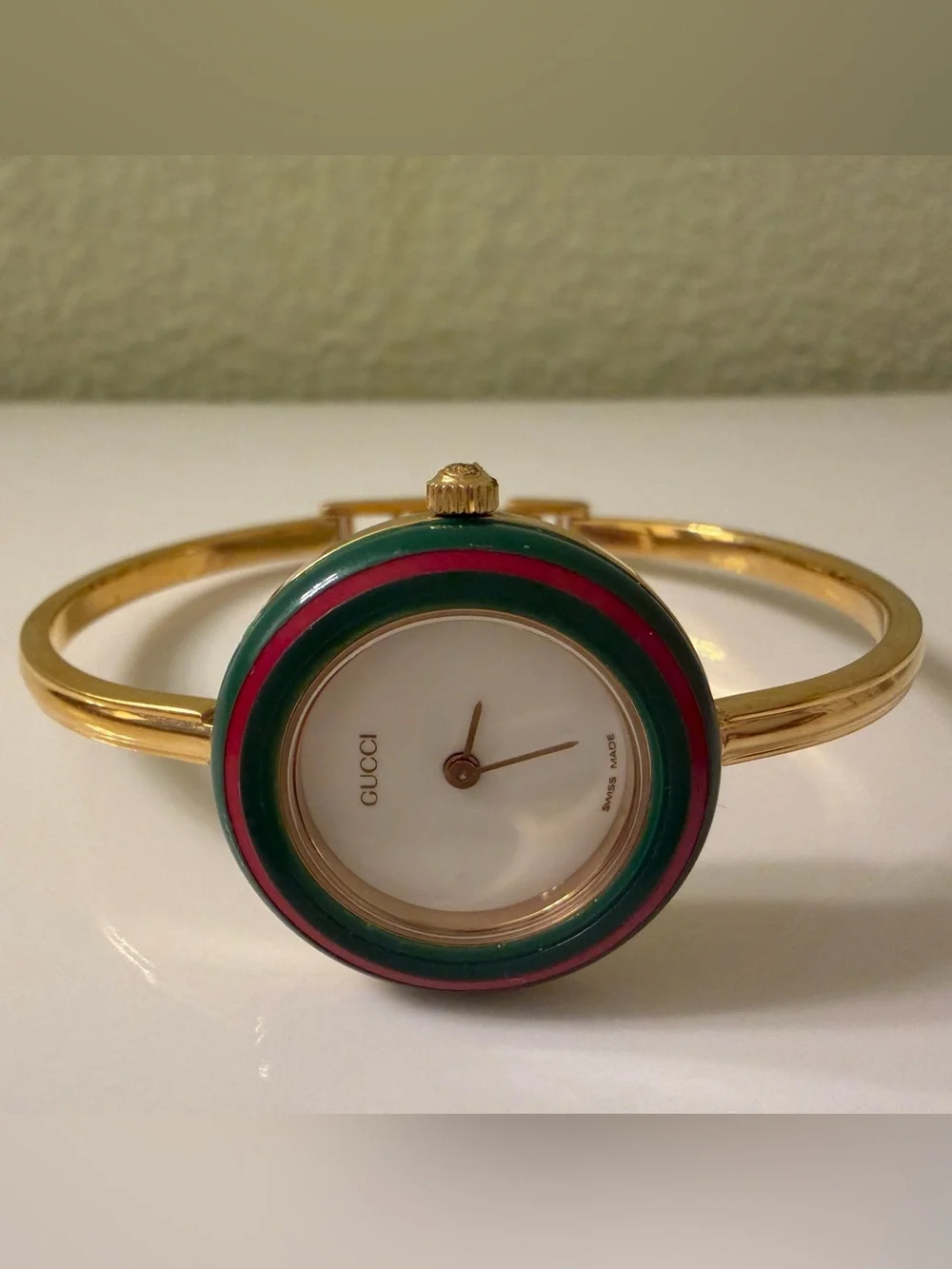 Near Mint~Gucci Interchangeable Bezel Bangle Bracelet Watch with Box/Paper